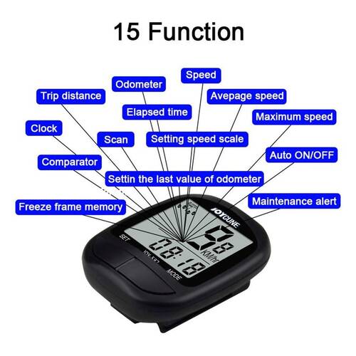 Joycune Dijital Bisiklet Kablosuz Hız Göstergesi Yol Bilgisayarı Su Geçirmez