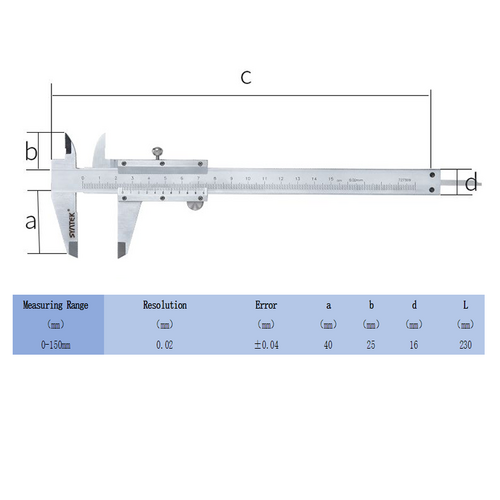 Syntek Karbon Çelik Mekanik Profesyonel Mikrometre Kalınlık Ölçer 0-150mm