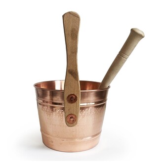 Hand Hammered Copper Sauna Bucket Set - Thumbnail