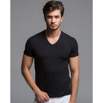 Thermoform - Thermoform Bamboo Men's V Neck T-Shirt Black