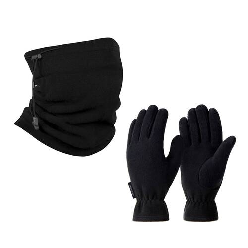 Thermoform Polar Unisex Eldiven-Boyunluk Seti Siyah