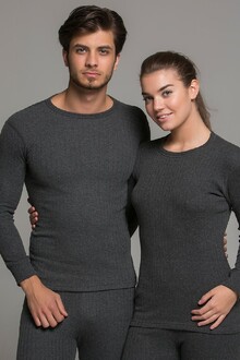 Thermoform - Thermoform Soft Unisex Uzun Kol Fanila Antrasit