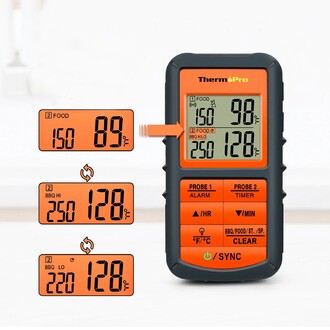 ThermoPro TP08C 150m WiFi Kablosuz Alarmlı Saplamalı Yemek Termometresi - Thumbnail