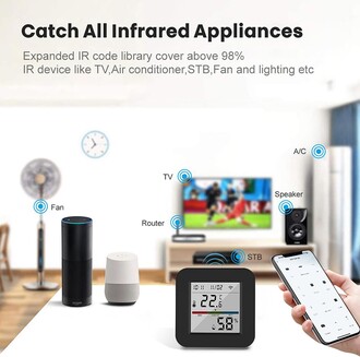 Tuya Smart Wifi Infrared Sıcaklık ve Nem Kontrol Sensörü Amazon Alexa Google Home Uyumlu - Thumbnail