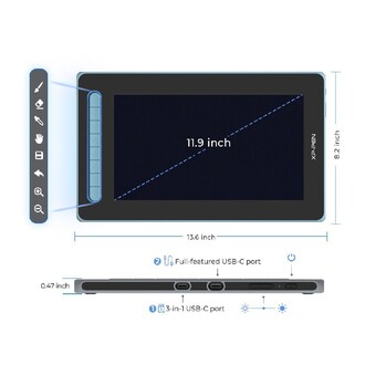 XP-Pen Artist 12 2nd Generation Grafik Ekran Tablet Mavi - Thumbnail