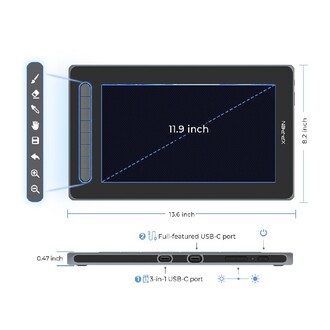 XP-Pen Artist 12 2nd Generation Grafik Ekran Tablet Siyah - Thumbnail