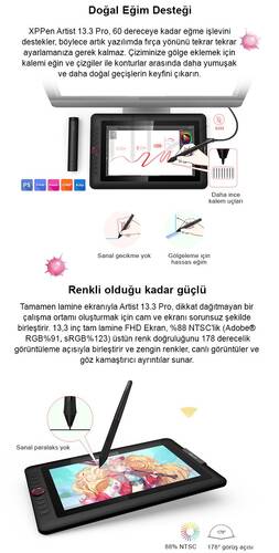 XP-Pen Artist 13.3 Pro Grafik Ekran Tablet- AÇIK AMBALAJ