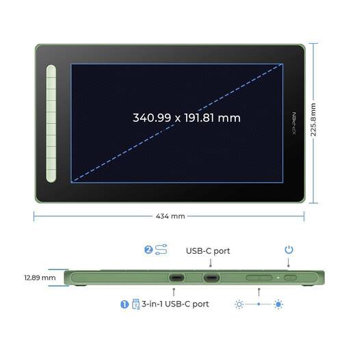 XP-Pen Artist 16 2nd Generation Grafik Ekran Tablet Yeşil