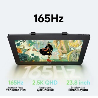 XP-Pen Artist 24 Pro Gen 2 Grafik Ekran Tablet 165Hz Lamine Ekran 16k Basınç Dual X3 Styli - Thumbnail