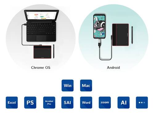 XP-Pen Deco Fun XS Grafik Tablet Kırmızı