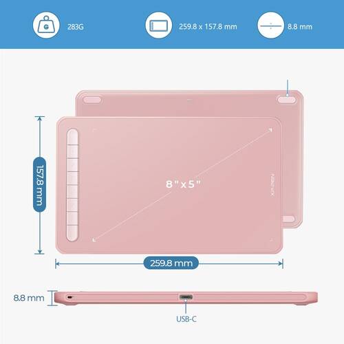 XP-Pen Deco M Grafik Tablet Pembe