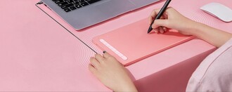 XP-Pen Deco M Grafik Tablet Pembe - Thumbnail