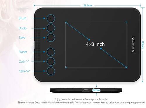 XP-Pen Deco Mini4 Grafik Tablet Android Windows iOS