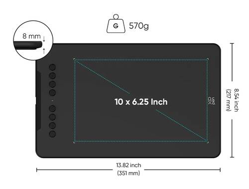 XP-Pen DECO01 V3 Grafik Tablet 16K 8 Kısayol Siyah