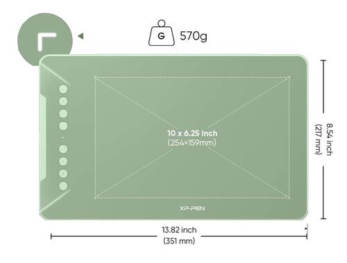 XP-Pen DECO01 V3 Grafik Tablet 16K 8 Kısayol Yeşil