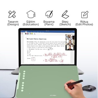 XP-Pen DECO01 V3 Grafik Tablet 16K 8 Kısayol Yeşil - Thumbnail