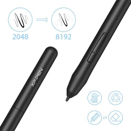 XP-Pen P01 Pilsiz Grafik Tablet Kalemi Deco Fun serisi, Star 03, Star 06, Star G430, Star G430S, Star G640